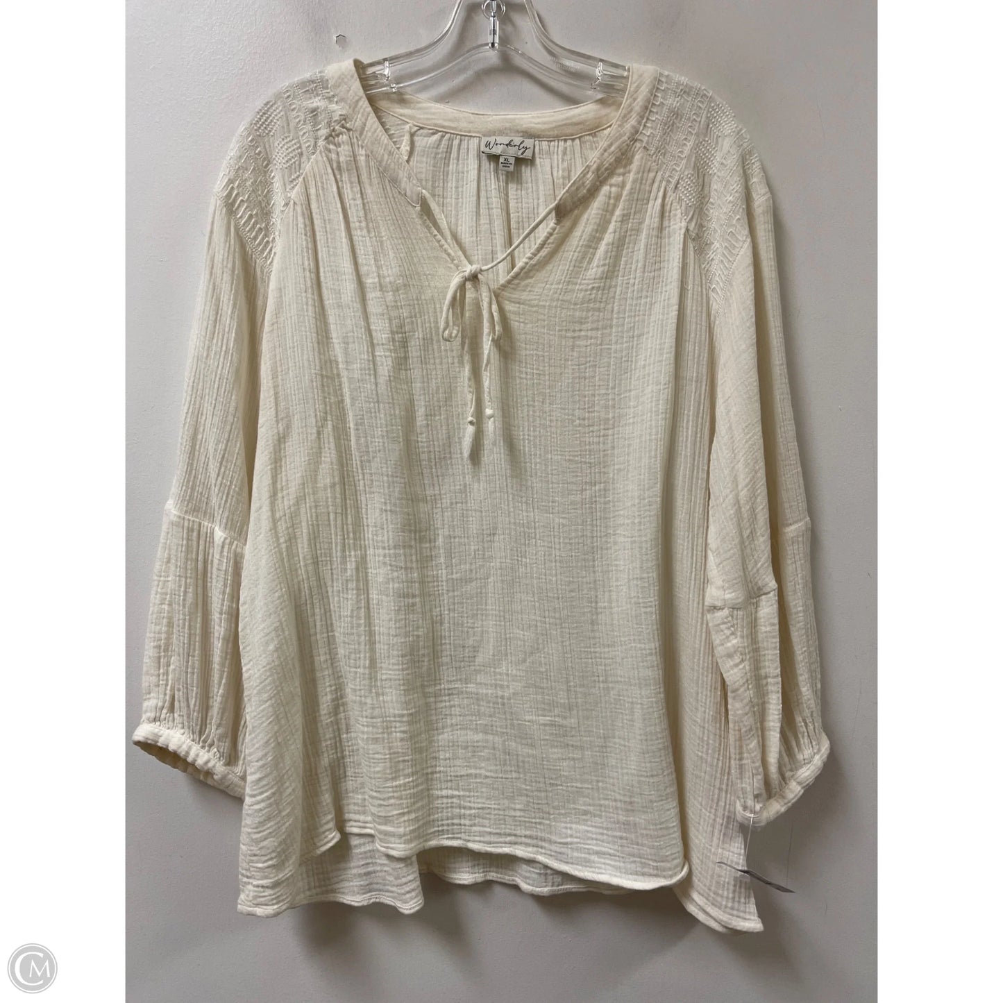 Top Long Sleeve By Wonderly In Cream, Size: Xl