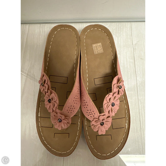 Sandals Flats By Clothes Mentor In Pink, Size: 11.5