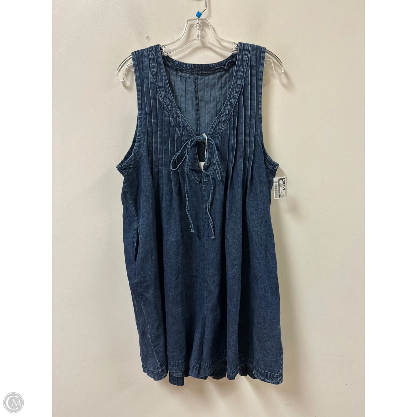 Romper By Clothes Mentor In Blue Denim, Size: L