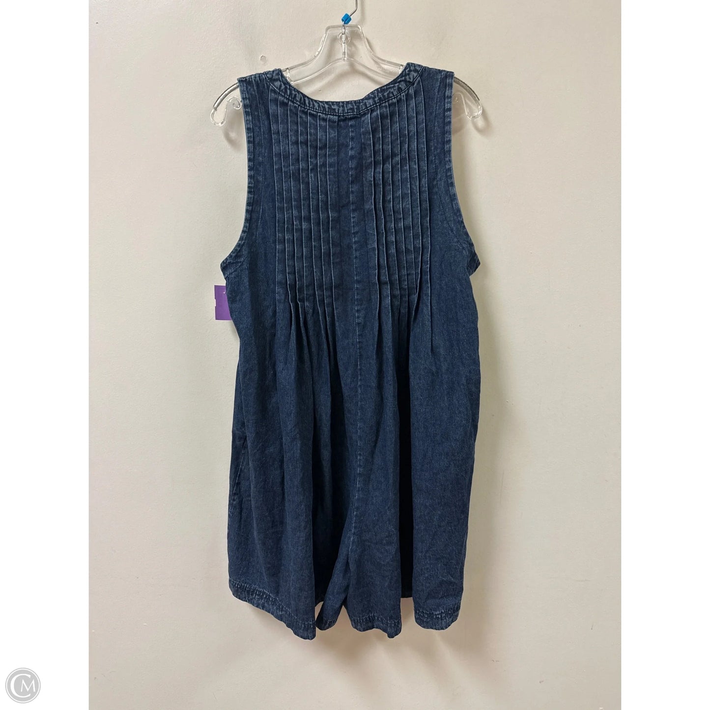 Romper By Clothes Mentor In Blue Denim, Size: L