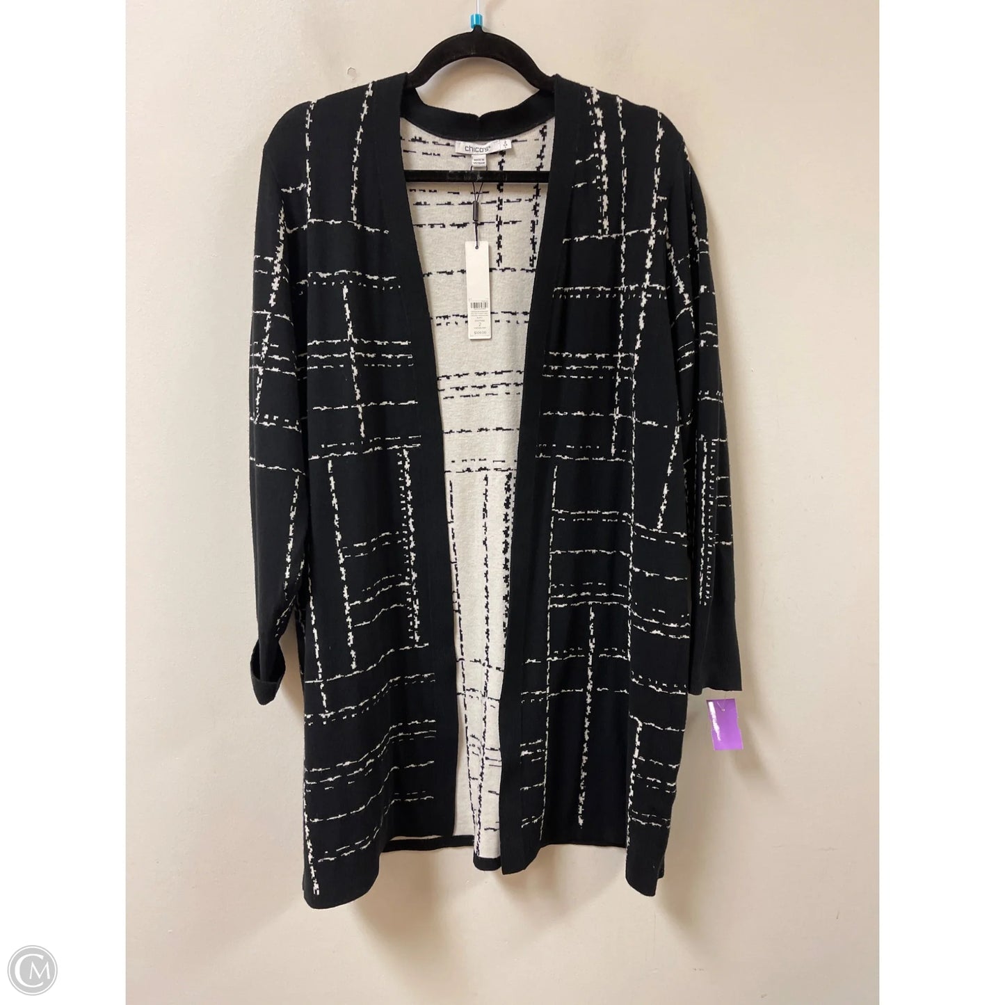 Sweater Cardigan By Chicos In Black, Size: L