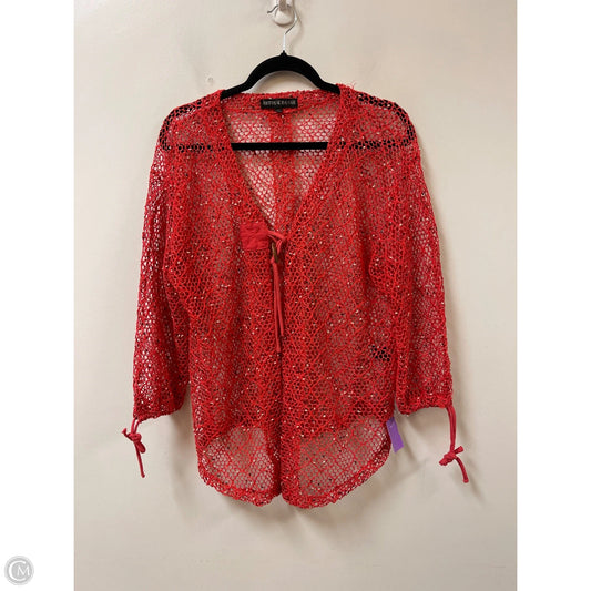 Sweater Cardigan By Clothes Mentor In Red, Size: Xl