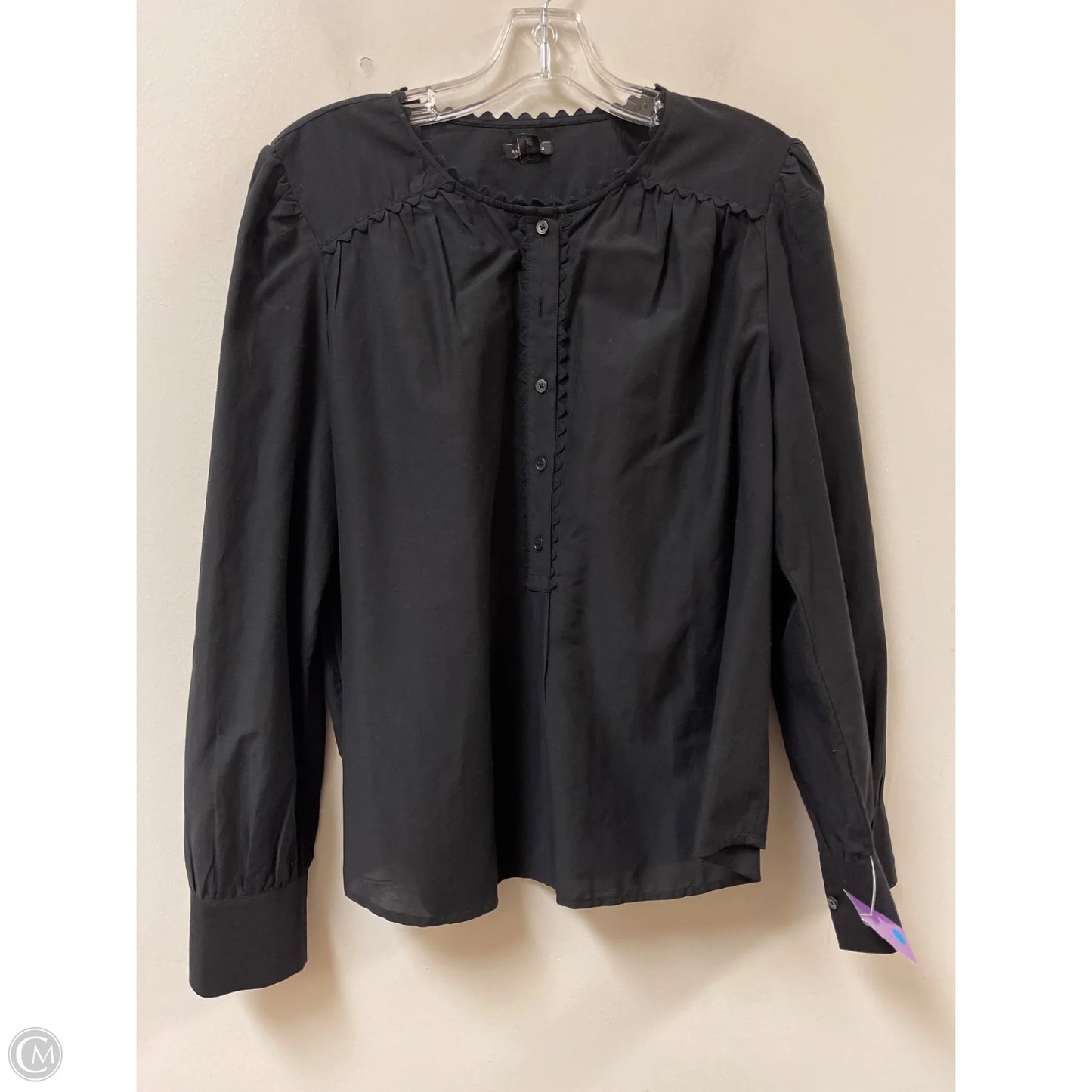 Top Long Sleeve By Ann Taylor In Black, Size: L