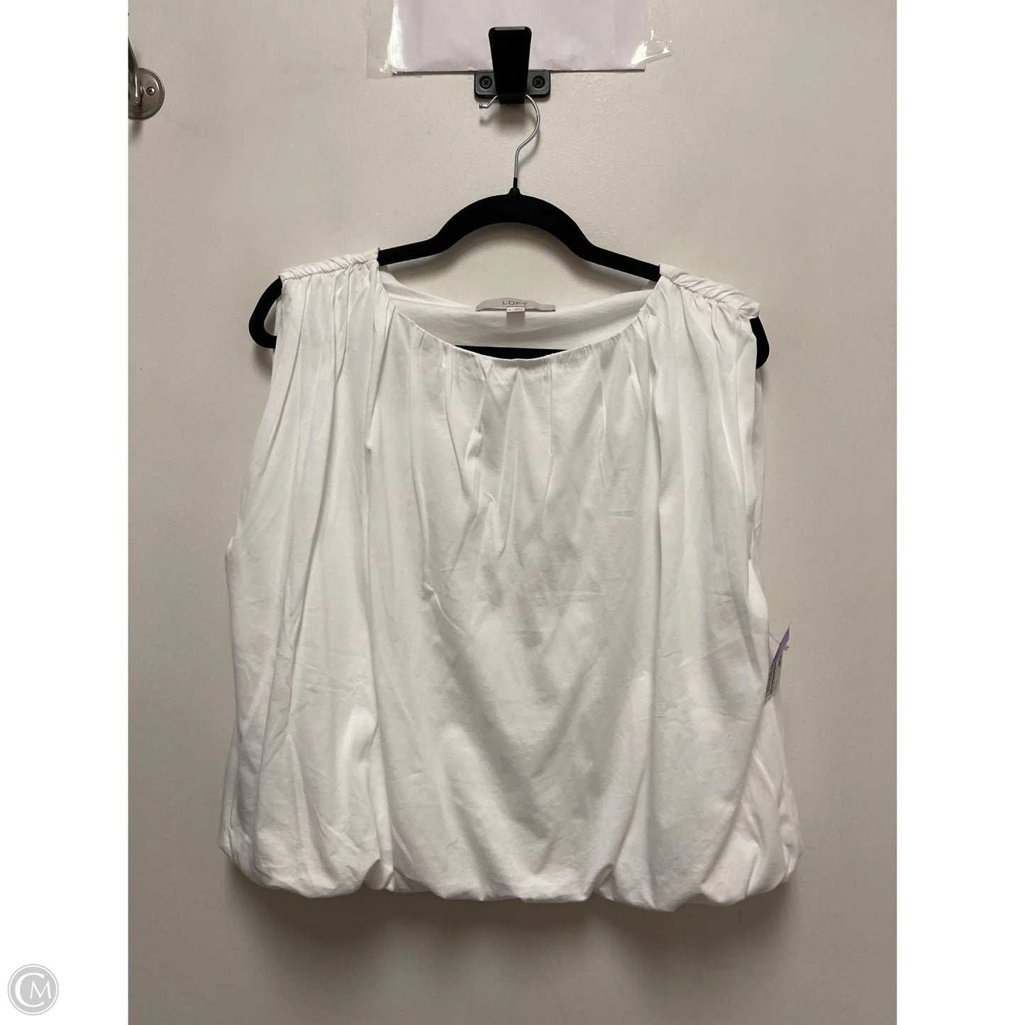 Top Sleeveless By Loft In White, Size: L