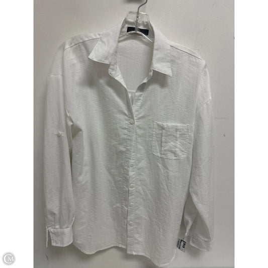 Blouse Long Sleeve By Clothes Mentor In White, Size: M