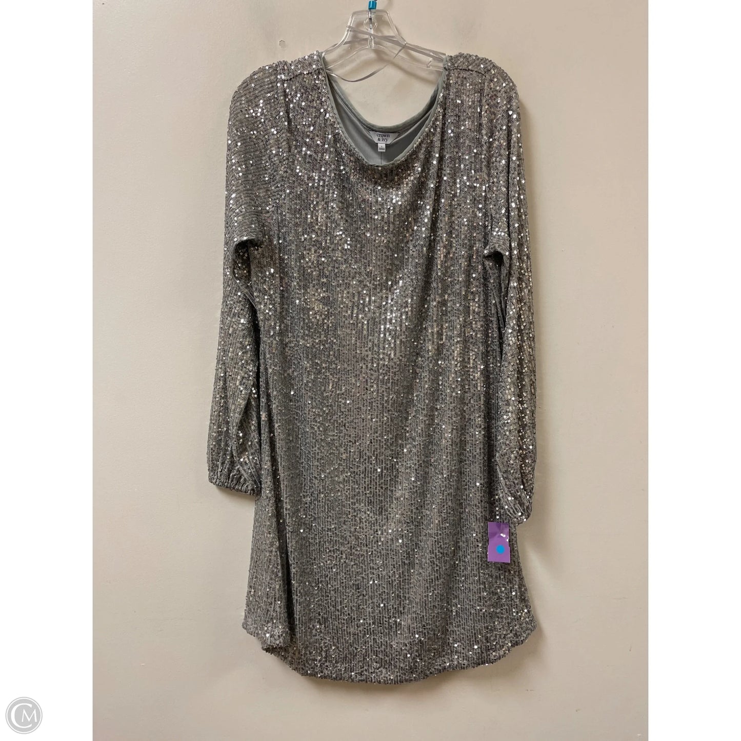 Dress Party Midi By Crown And Ivy In Silver, Size: L