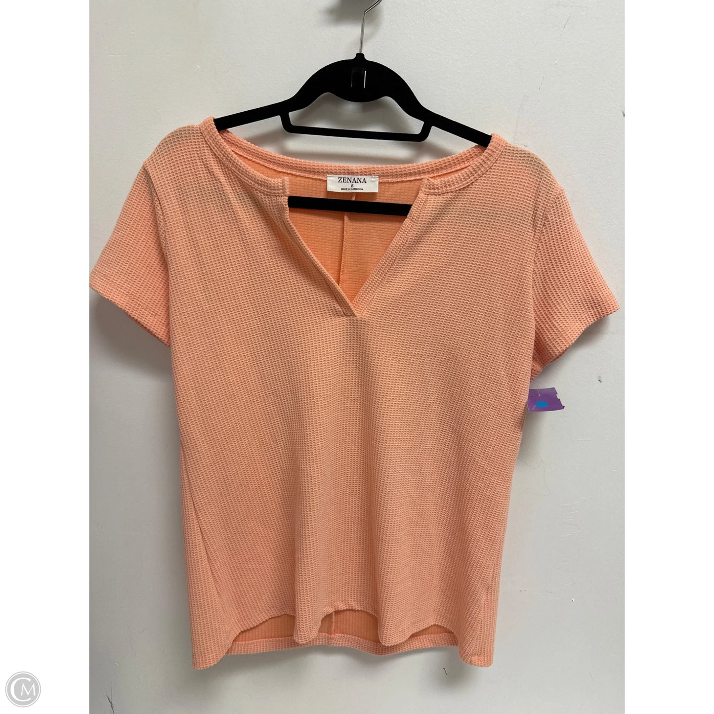Top Short Sleeve By Zenana In Orange, Size: S