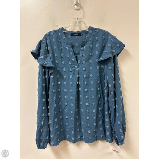 Top Long Sleeve By Zesica In Blue, Size: L