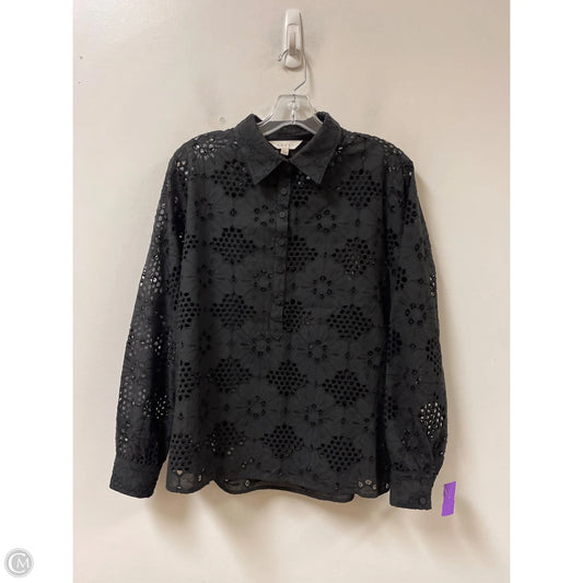 Top Long Sleeve By Adiva In Black, Size: L