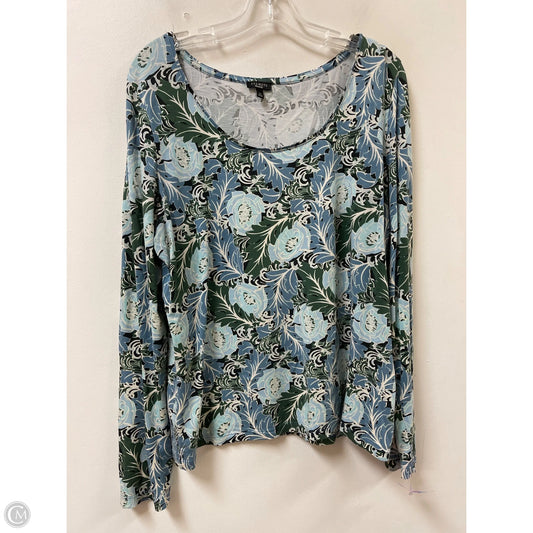 Top Long Sleeve By Talbots In Blue & Green, Size: Xl
