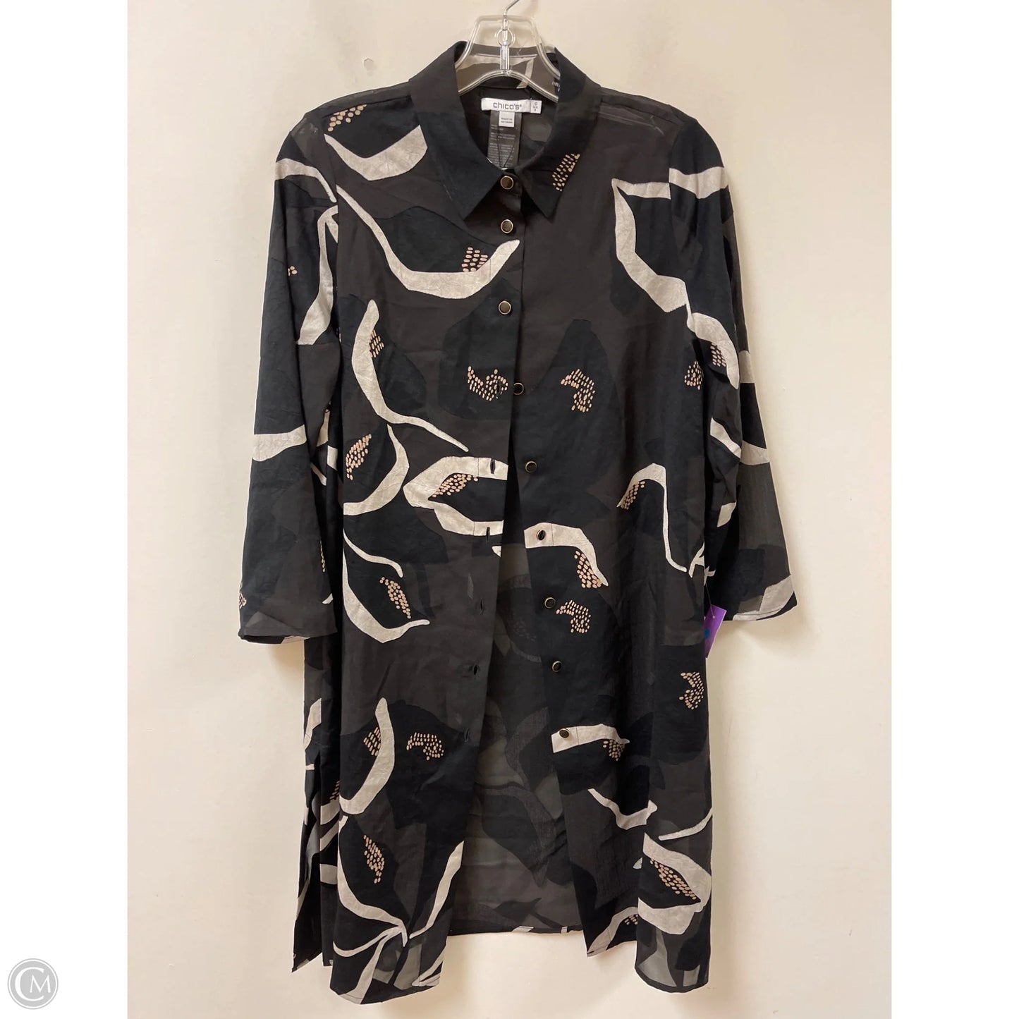 Dress Casual Midi By Chicos In Black, Size: S