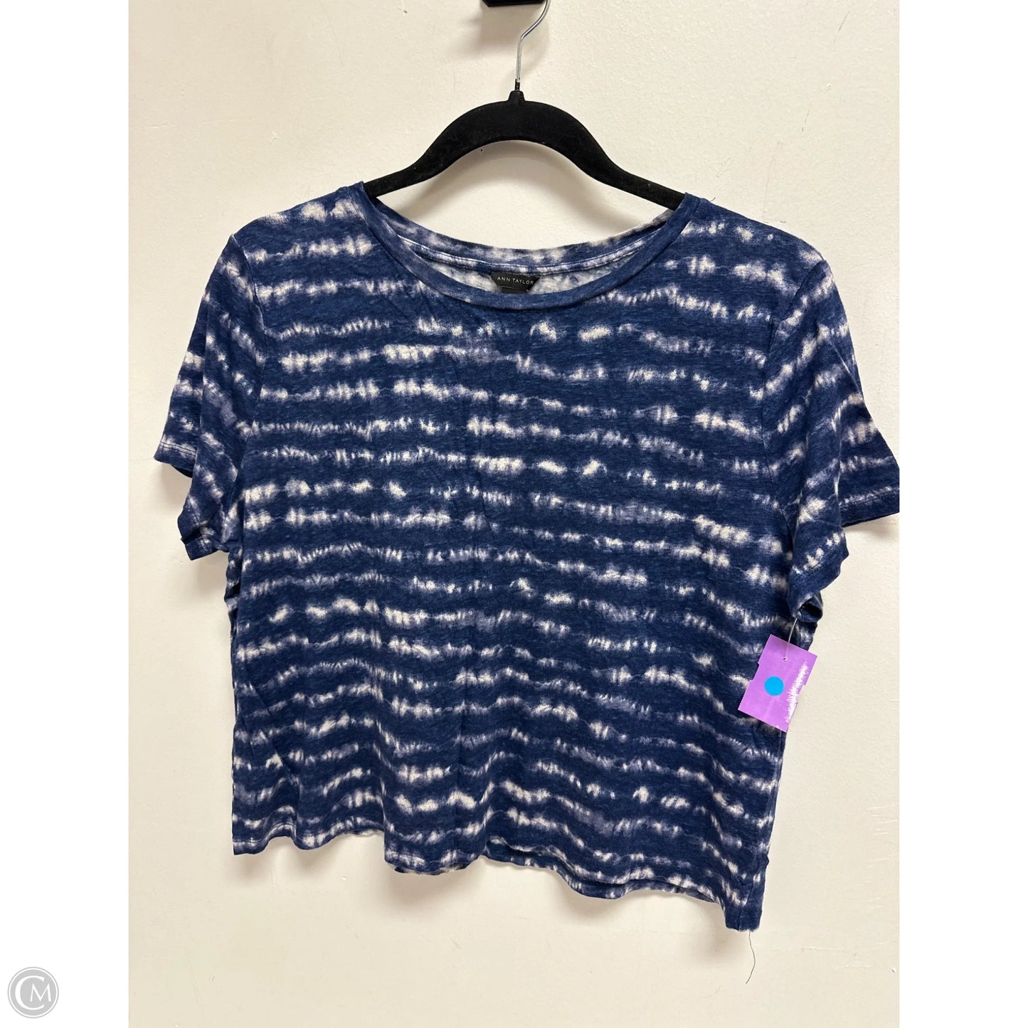 Top Short Sleeve By Ann Taylor In Blue, Size: L