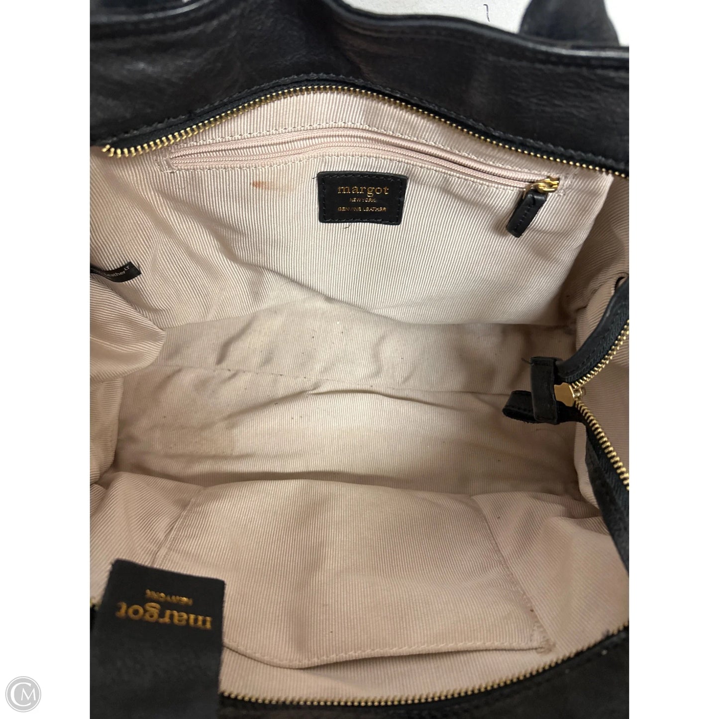 Handbag Leather By Margot, Size: Medium
