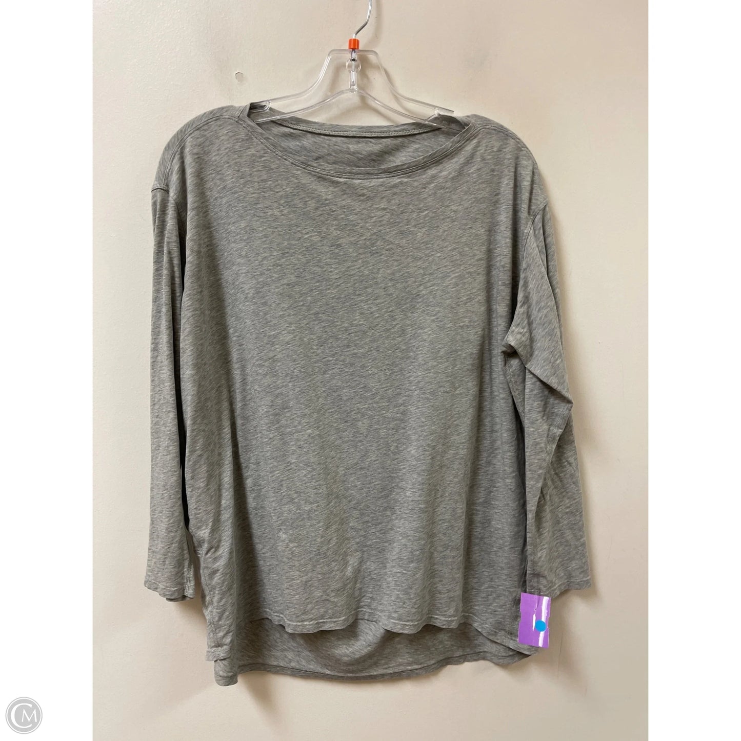 Athletic Top Long Sleeve Crewneck By Lululemon In Grey, Size: M