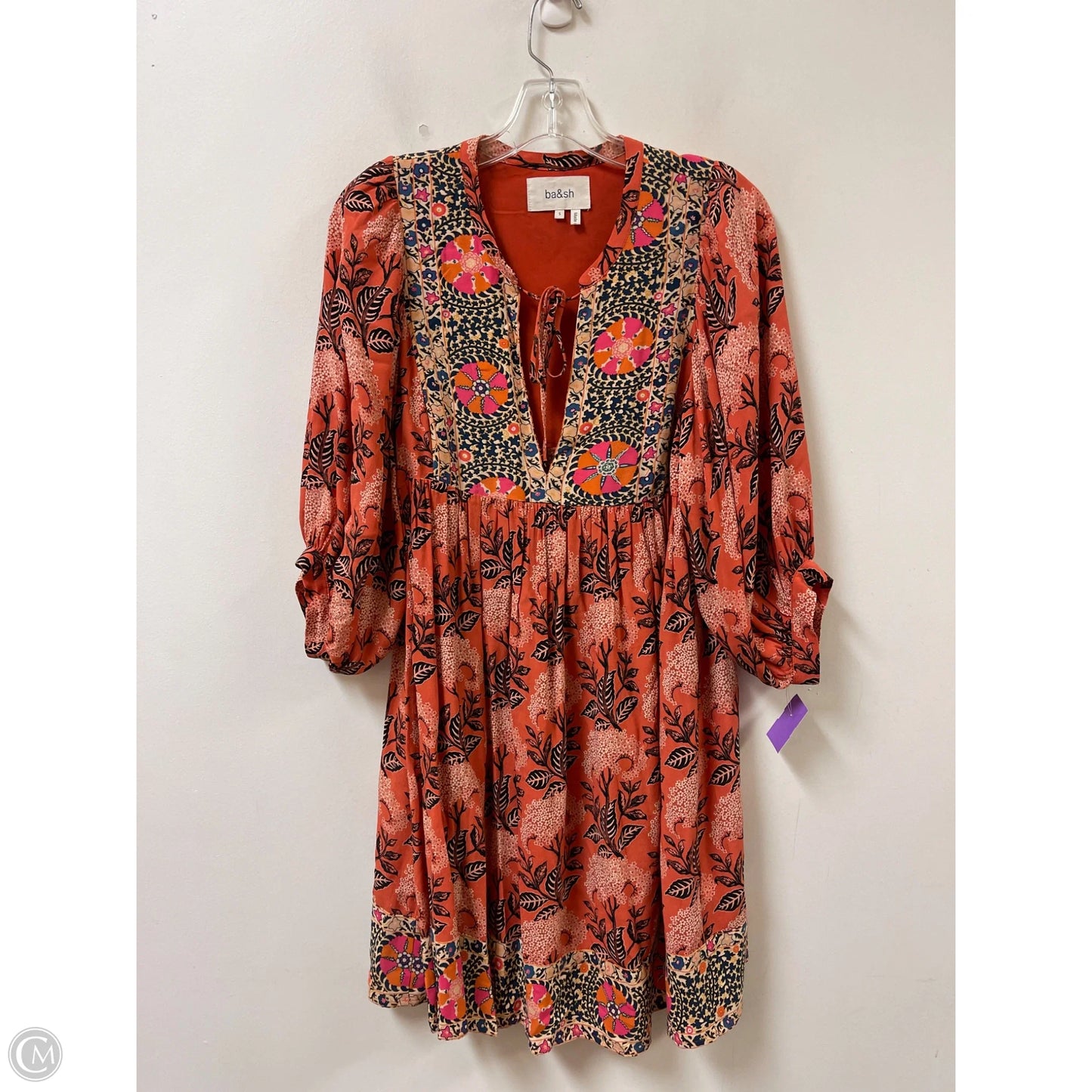 Dress Casual Midi By Cmc In Orange, Size: S