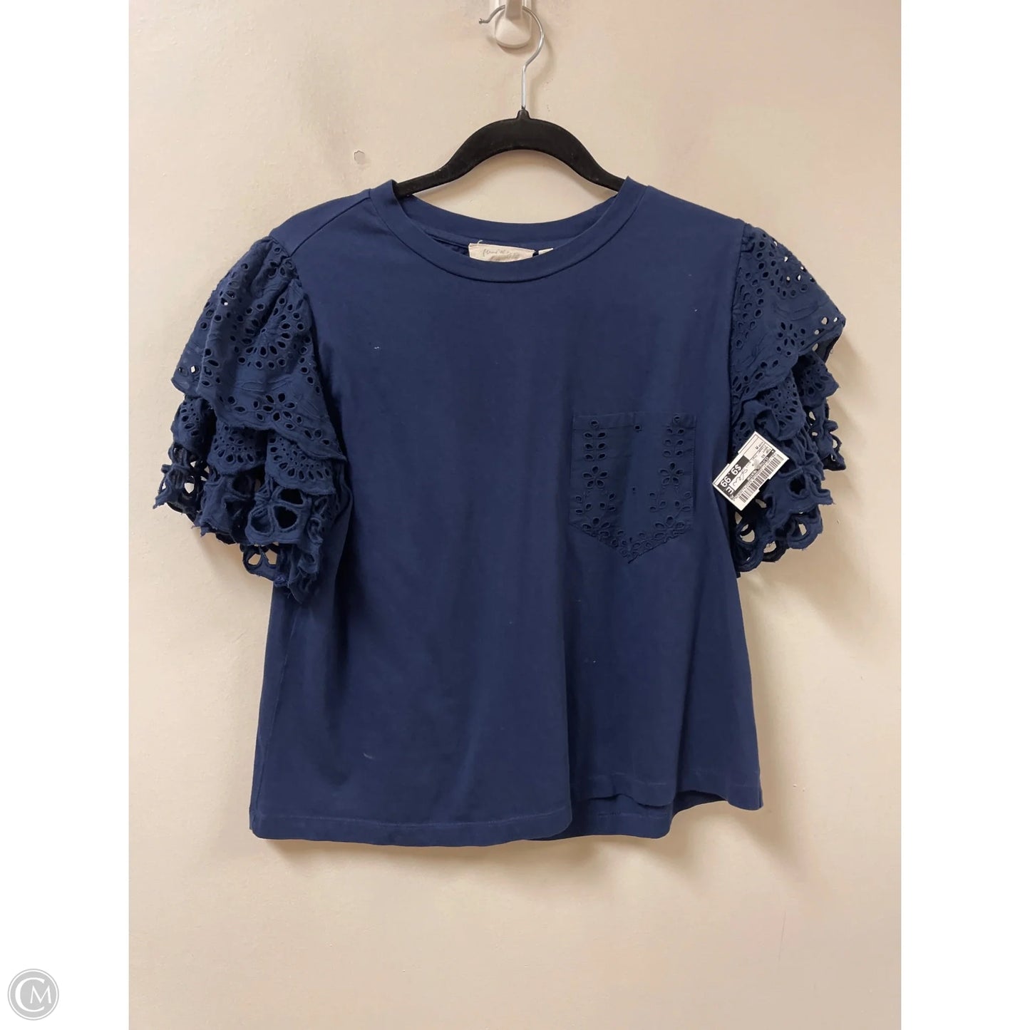 Top Short Sleeve By Clothes Mentor In Navy, Size: M