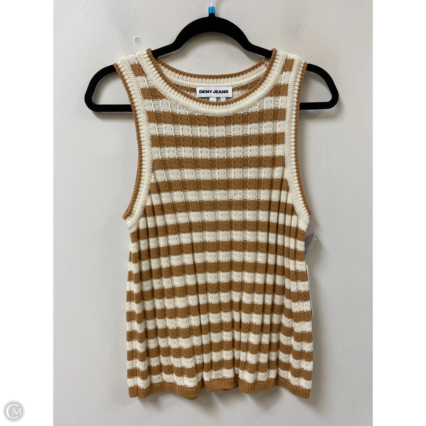 Top Sleeveless By Dkny In Tan, Size: L