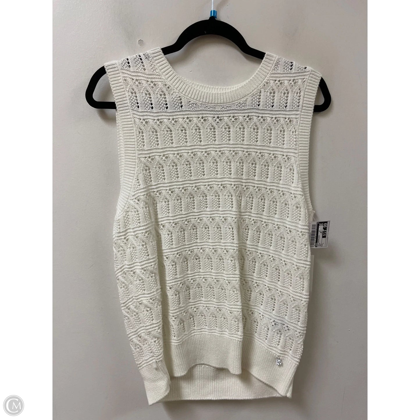 Top Sleeveless By Dkny In Cream, Size: L