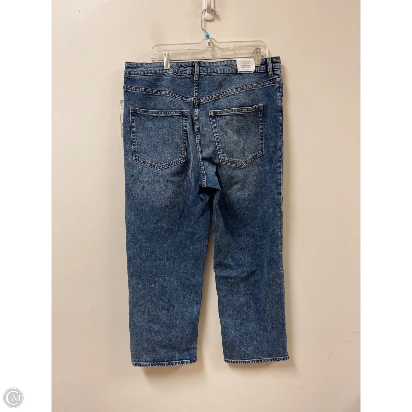 Jeans Straight By H&m In Blue Denim, Size: 18