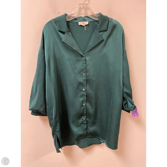 Blouse Long Sleeve By Entro In Green, Size: L