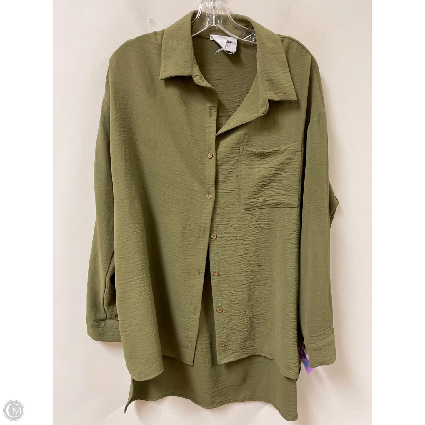 Tunic Long Sleeve By Sadie & Sage In Green, Size: M