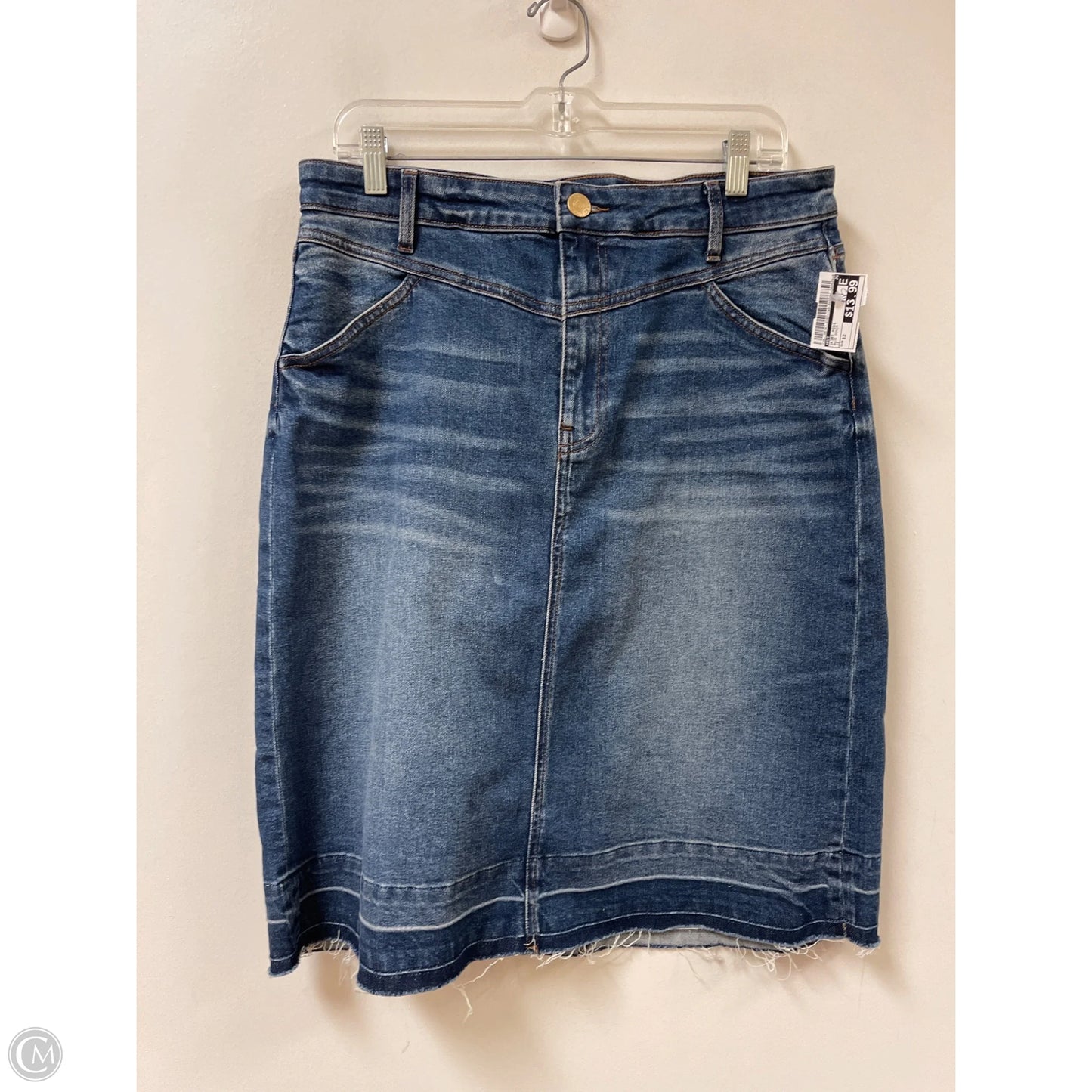 Skirt Midi By Kut In Blue Denim, Size: 12