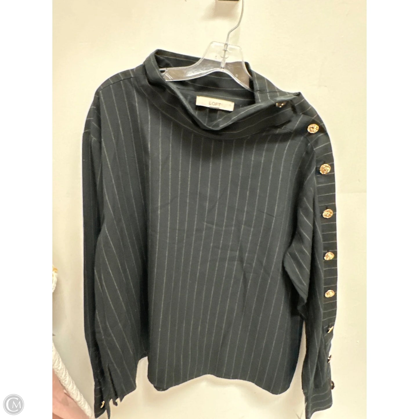 Top Long Sleeve By Loft In Black, Size: L
