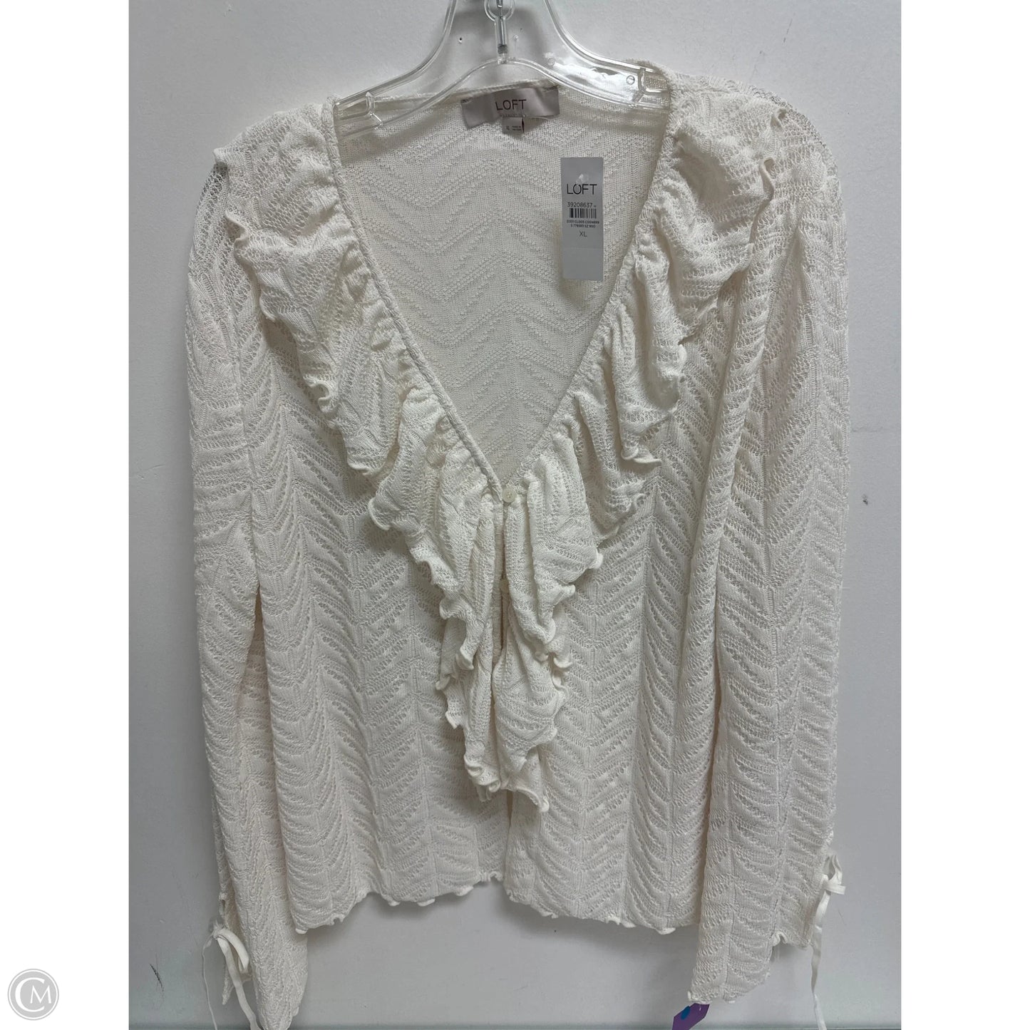 Blouse Long Sleeve By Loft In Cream, Size: Xl