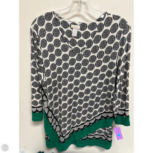 Tunic Long Sleeve By Chicos In Black & White, Size: L