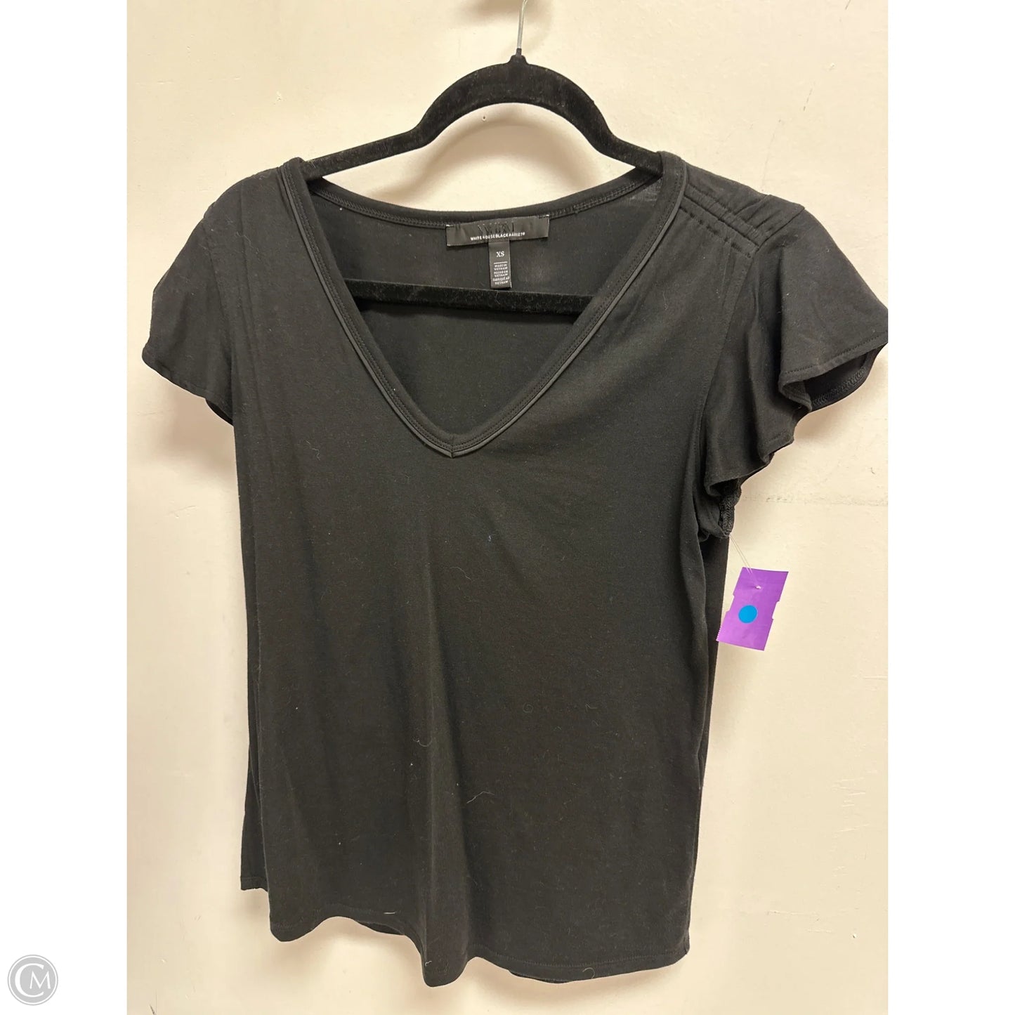 Top Short Sleeve By White House Black Market In Black, Size: Xs