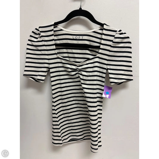 Top Short Sleeve By Loft In Black & White, Size: S