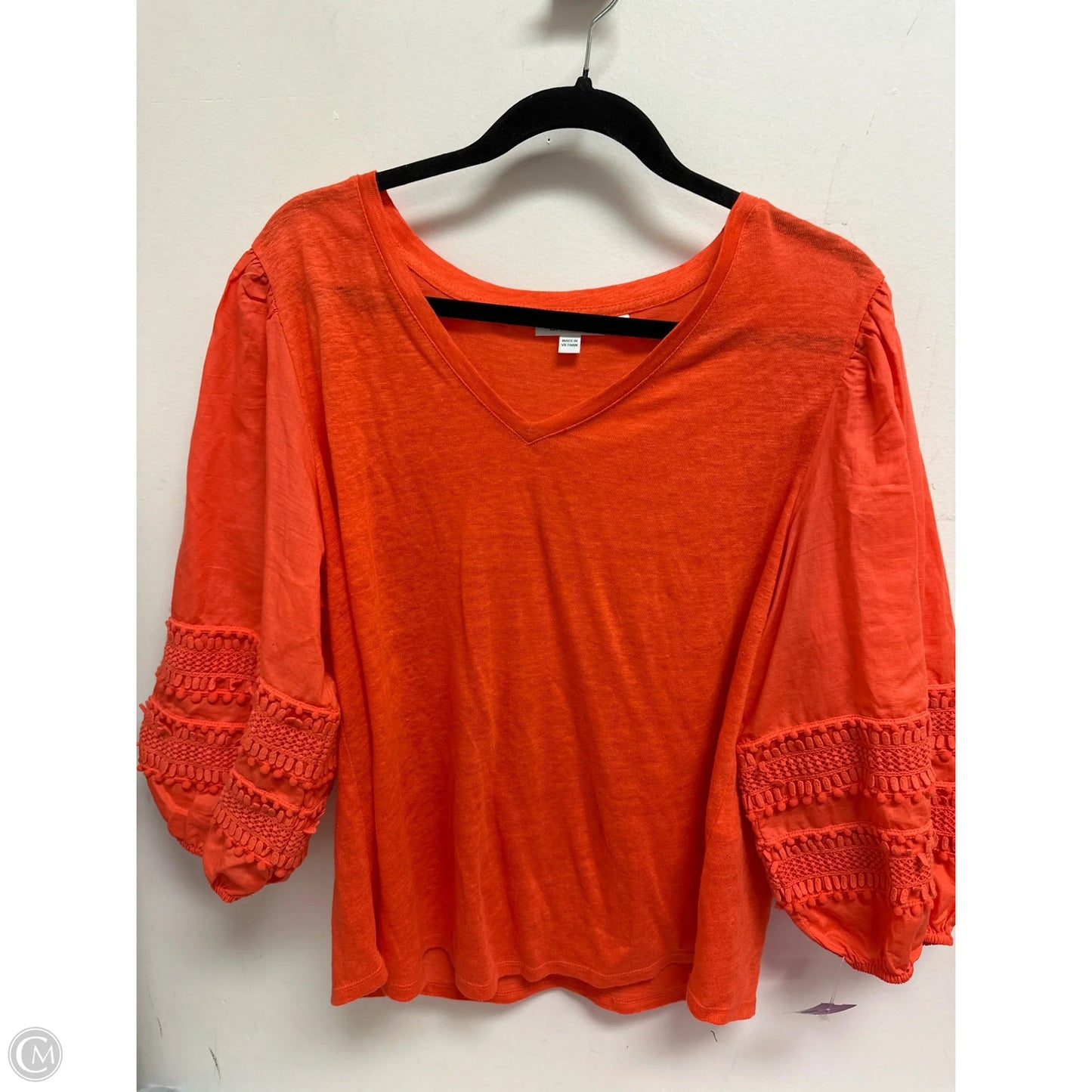 Top Long Sleeve By Chicos In Orange, Size: L