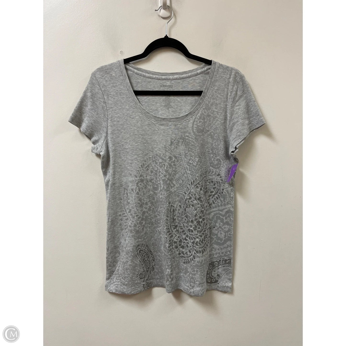 Top Short Sleeve By St Johns Bay In Grey, Size: L