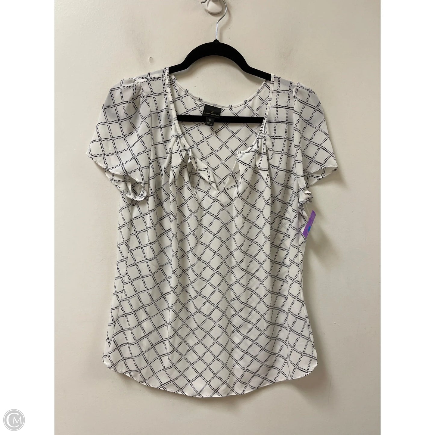 Top Short Sleeve By Worthington In White, Size: M