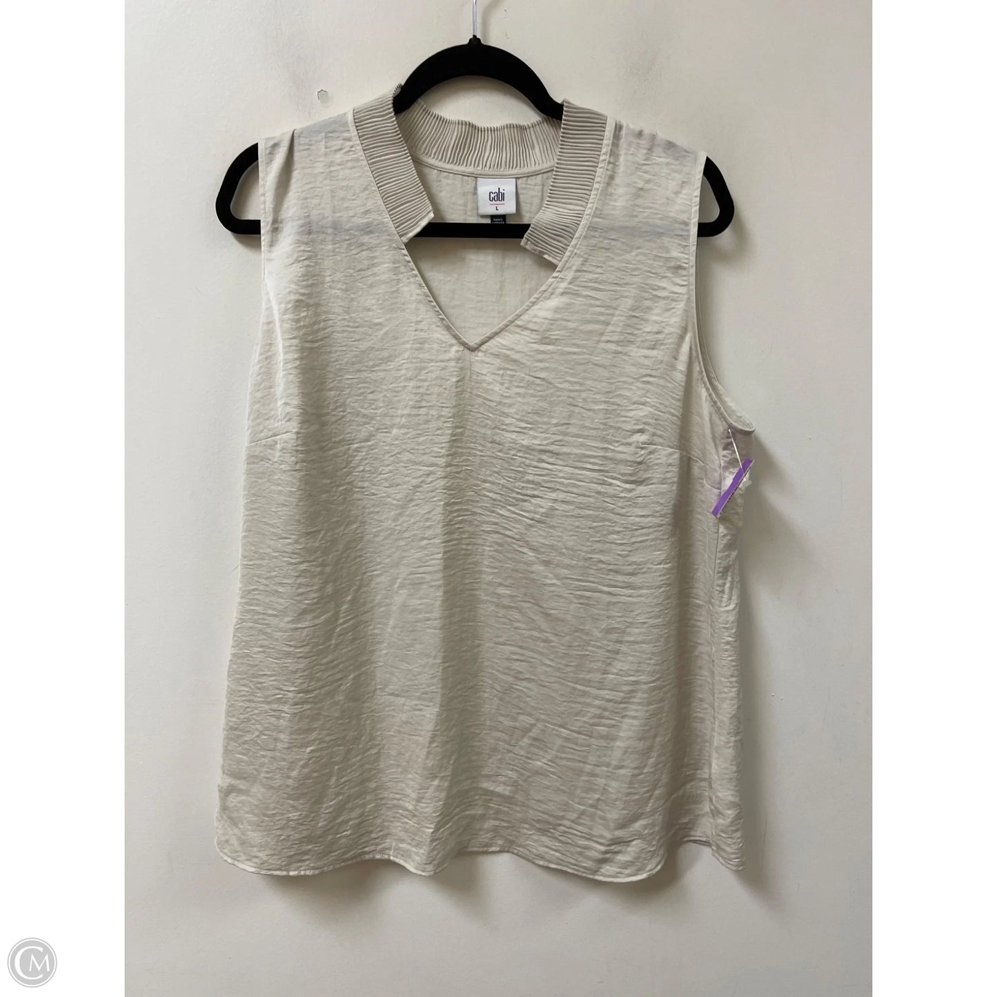 Top Sleeveless By Cabi In Grey, Size: L