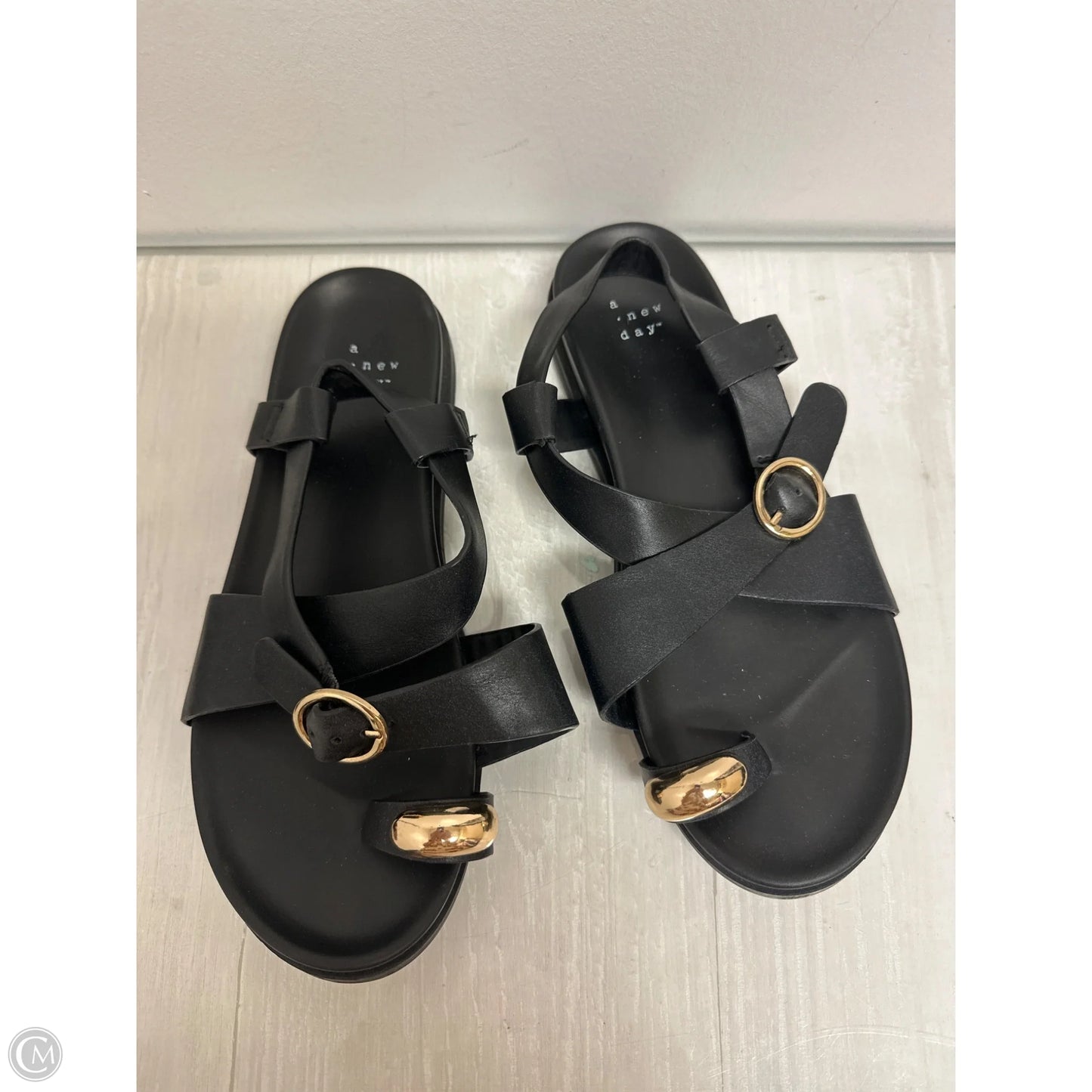 Sandals Flats By A New Day In Black, Size: 8.5