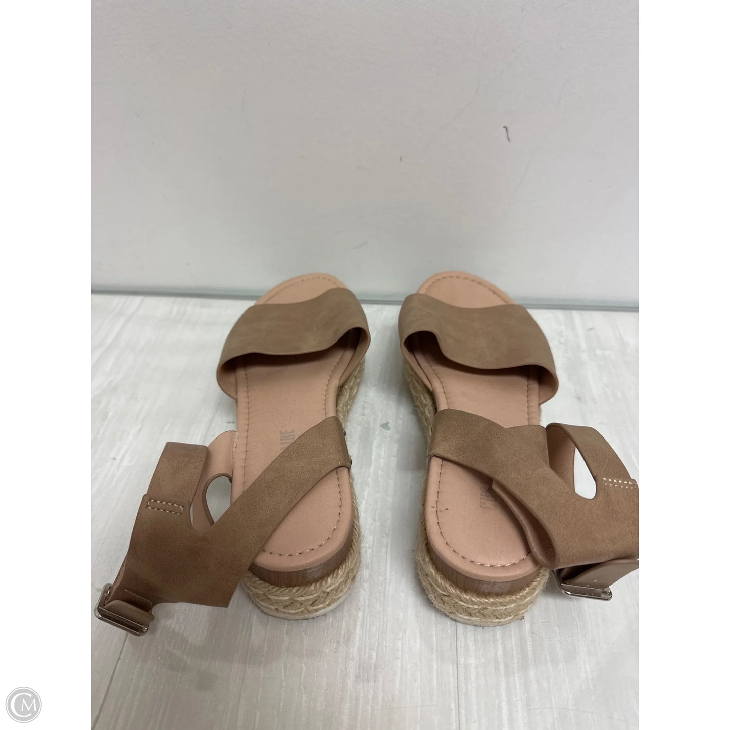 Sandals Heels Platform By Cushionaire In Tan, Size: 8.5