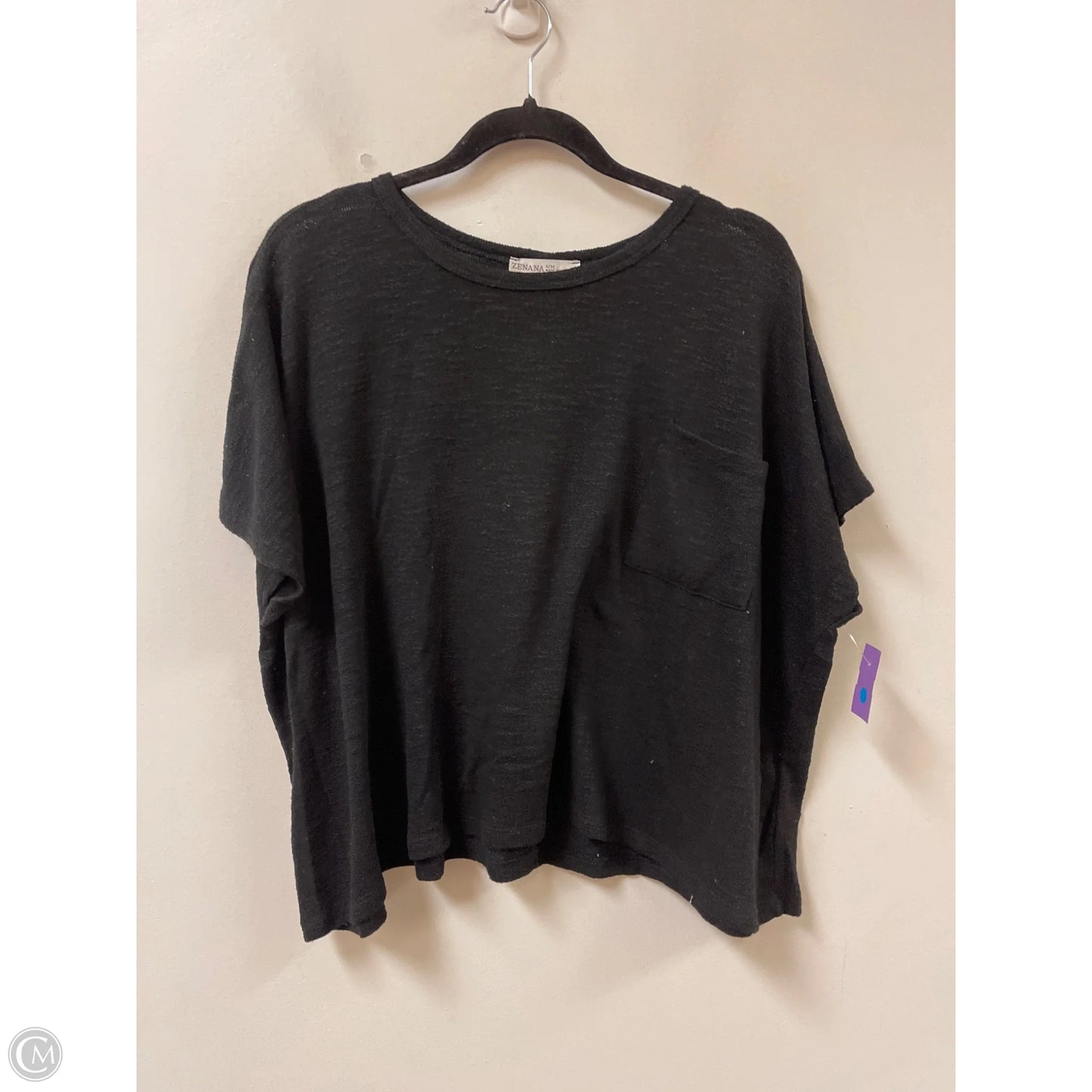 Top Short Sleeve By Zenana Outfitters In Black, Size: M