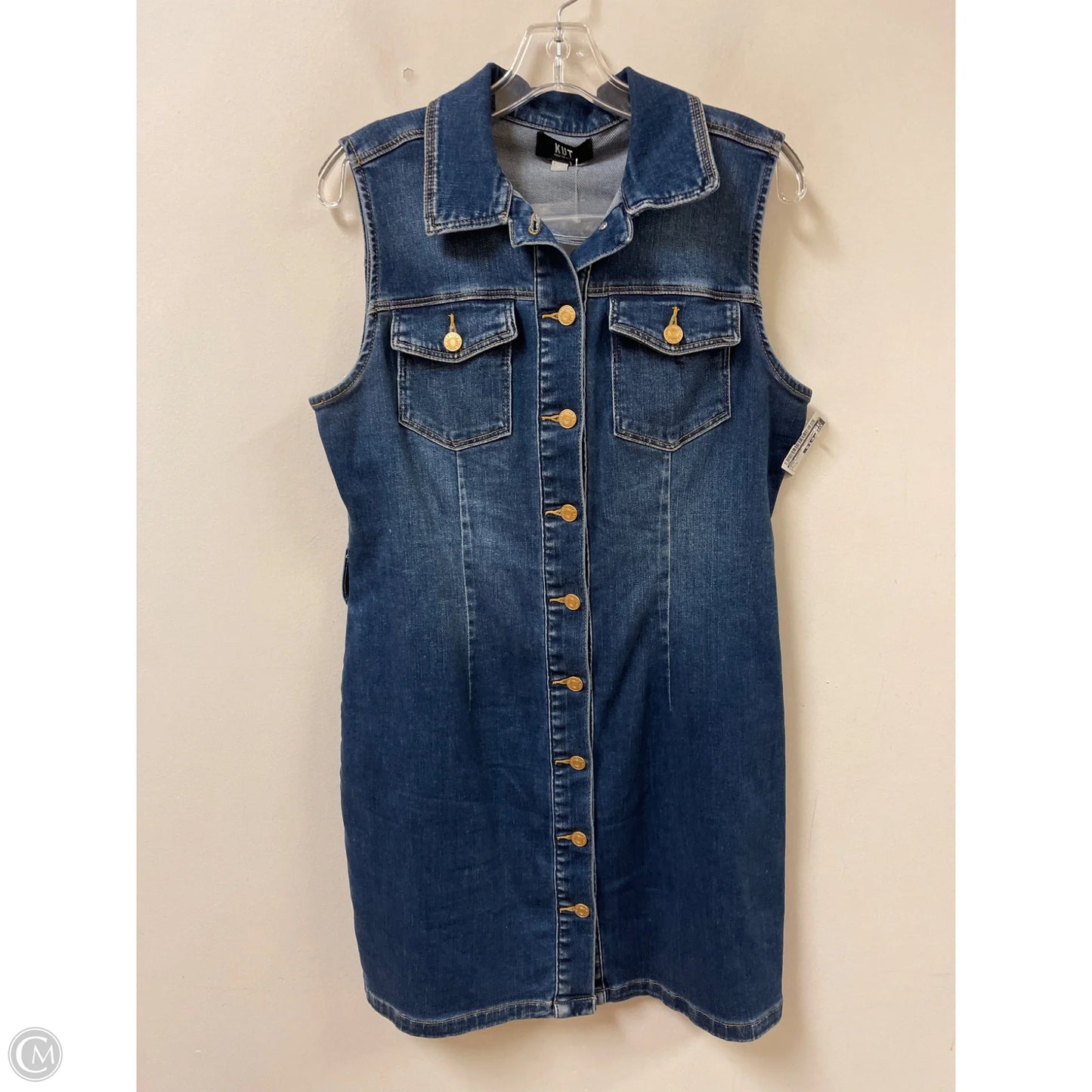 Dress Casual Midi By Kut In Blue Denim, Size: M