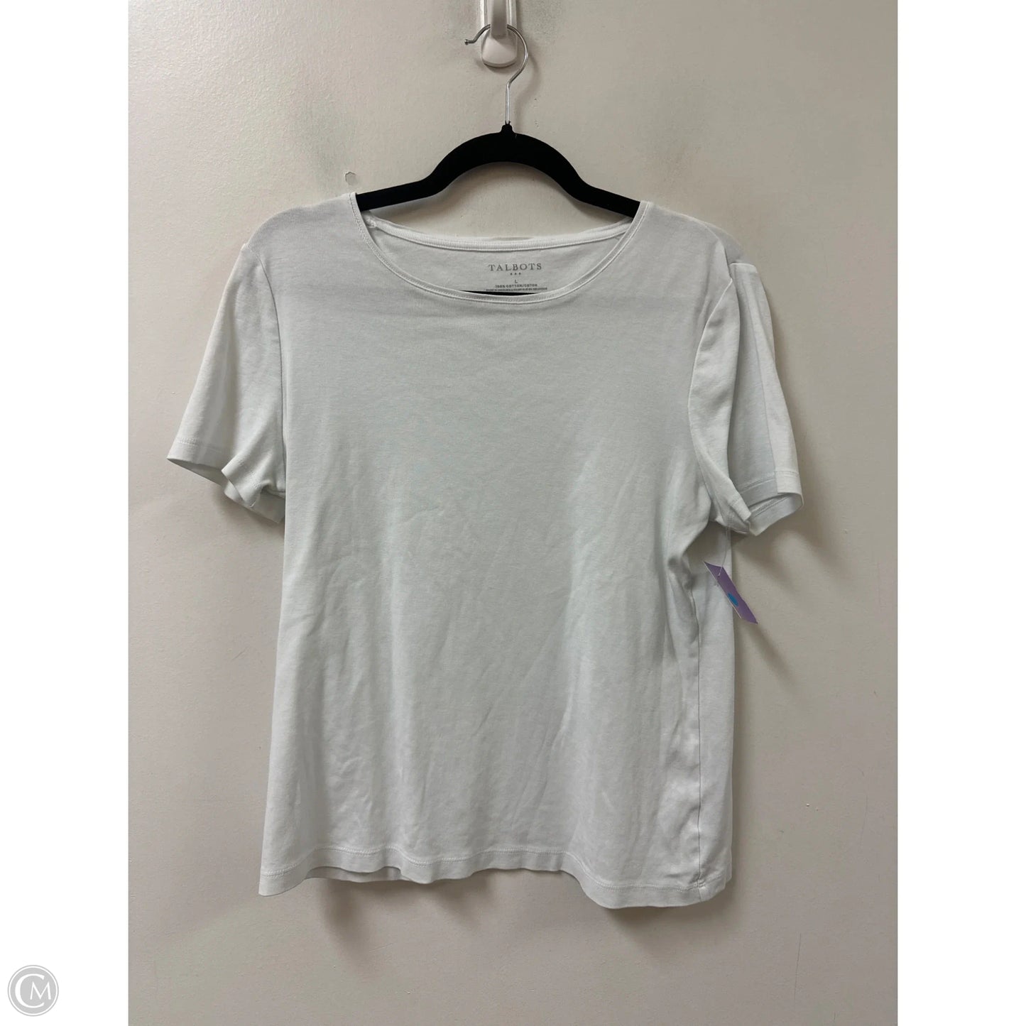 Top Short Sleeve By Talbots In White, Size: L