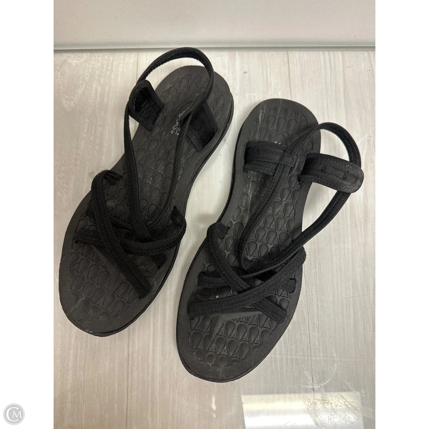 Sandals Flats By Clothes Mentor In Black, Size: 11.5