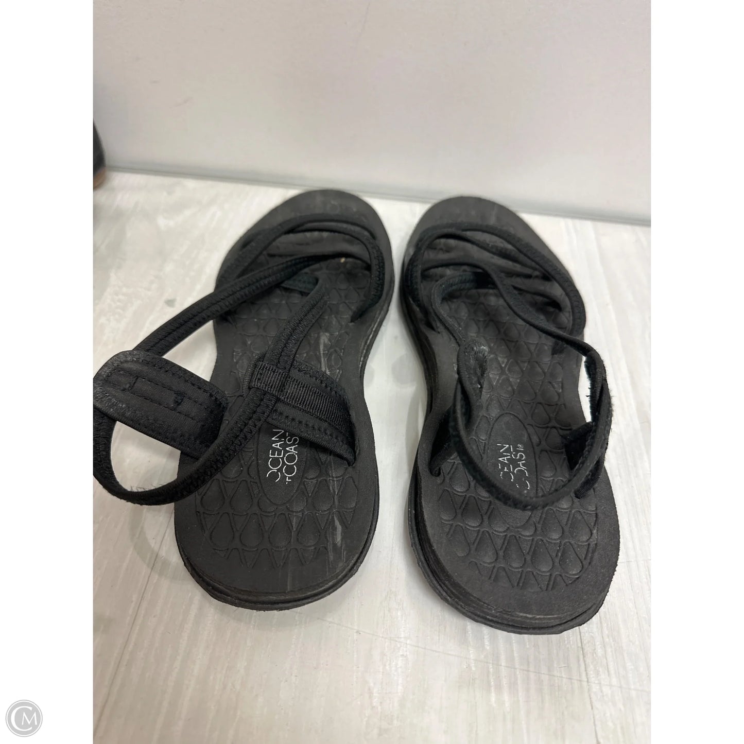 Sandals Flats By Clothes Mentor In Black, Size: 11.5