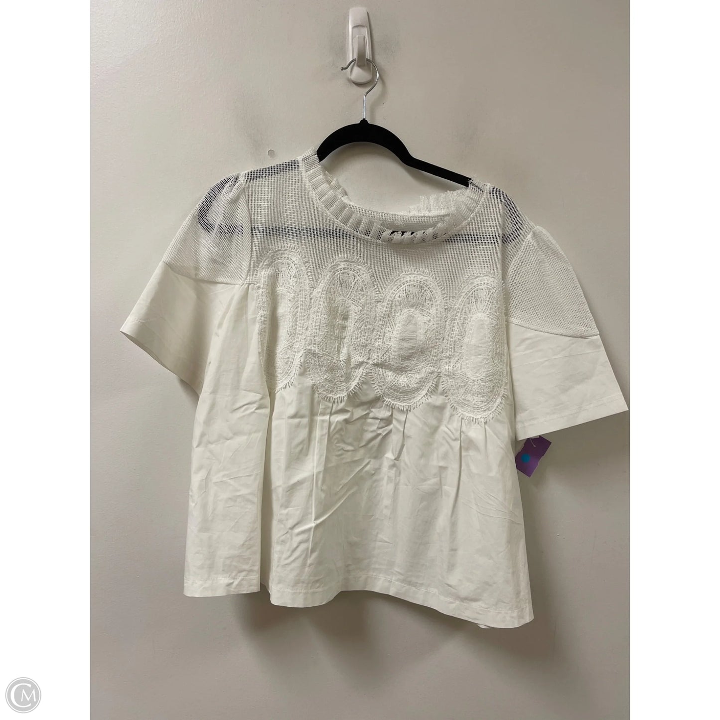 Top Short Sleeve By Clothes Mentor In White, Size: L
