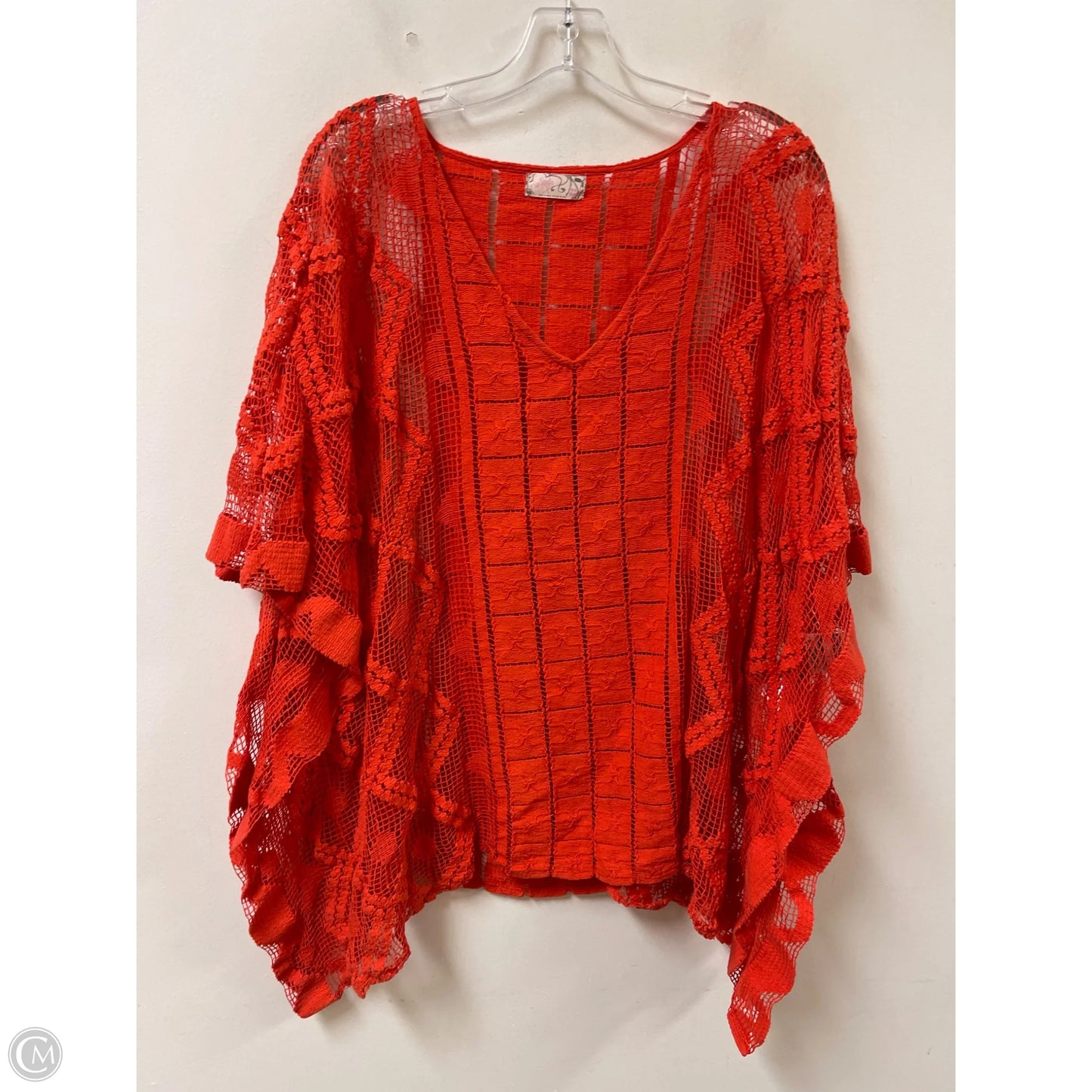 Tunic Short Sleeve By Free People In Orange, Size: Osfm