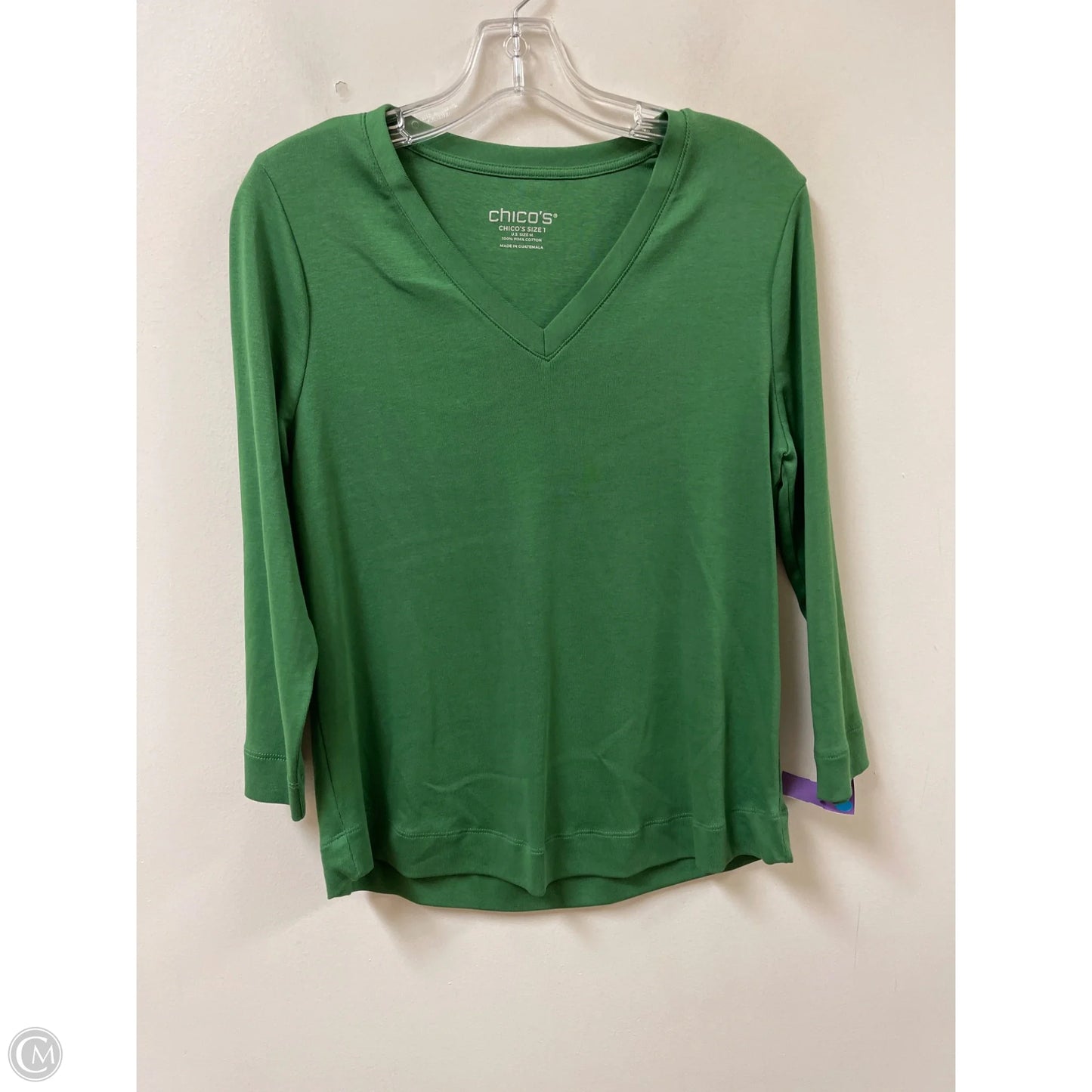 Top Long Sleeve By Chicos In Green, Size: M