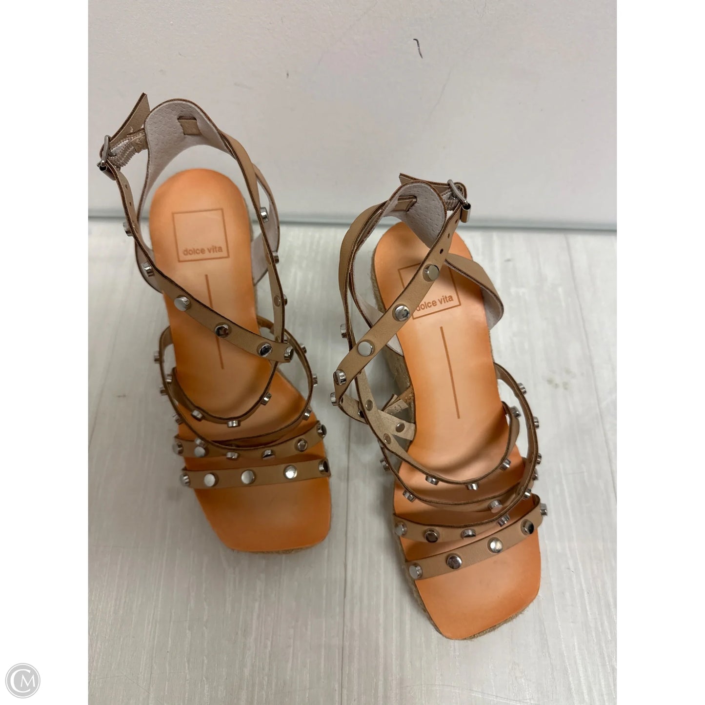 Sandals Heels Wedge By Dolce Vita In Tan, Size: 7.5