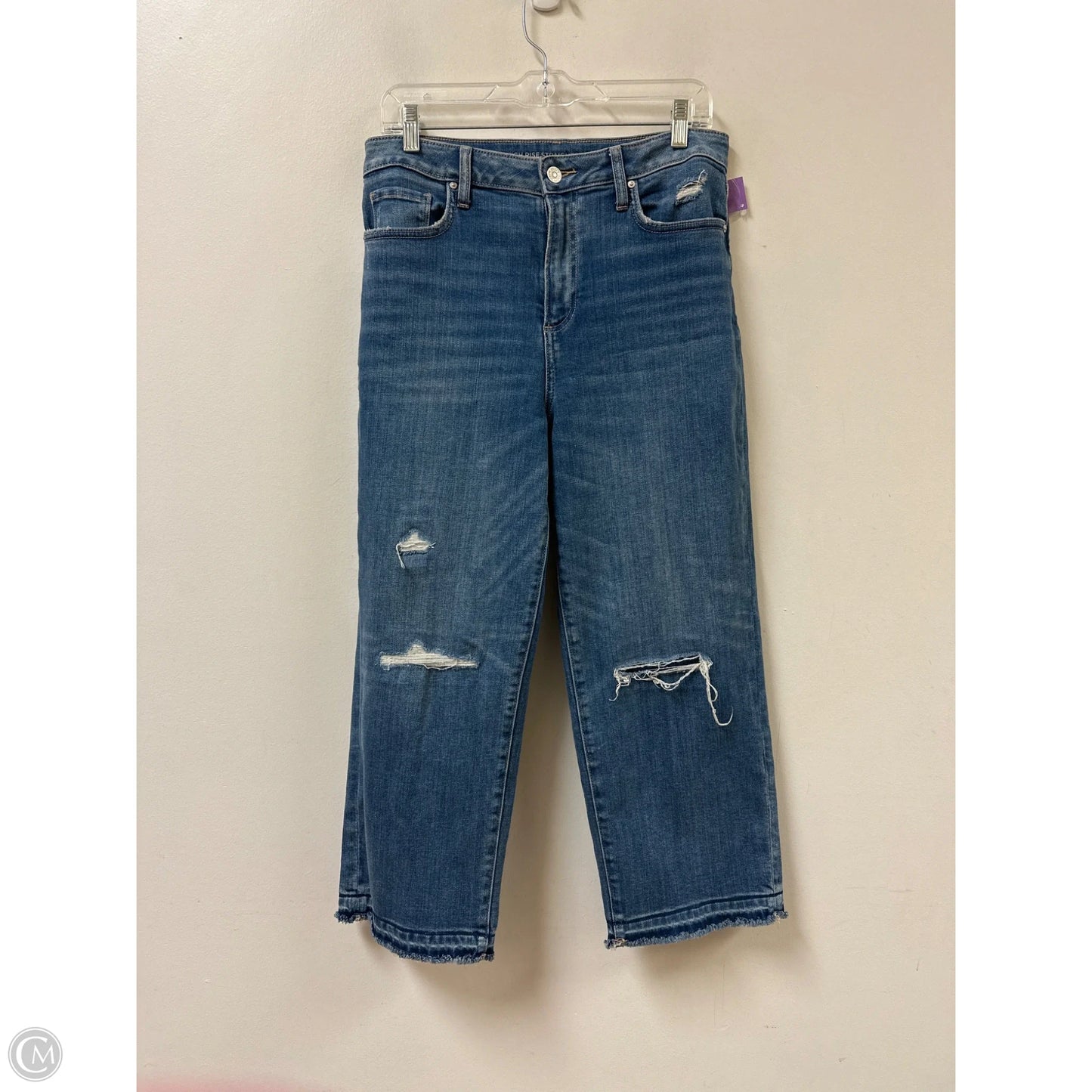 Jeans Straight By Chicos In Blue Denim, Size: 8