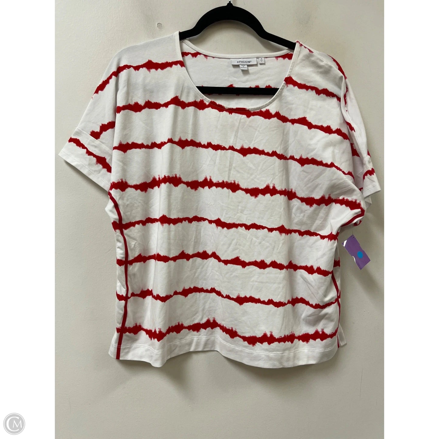 Top Short Sleeve By Chicos In Red, Size: L