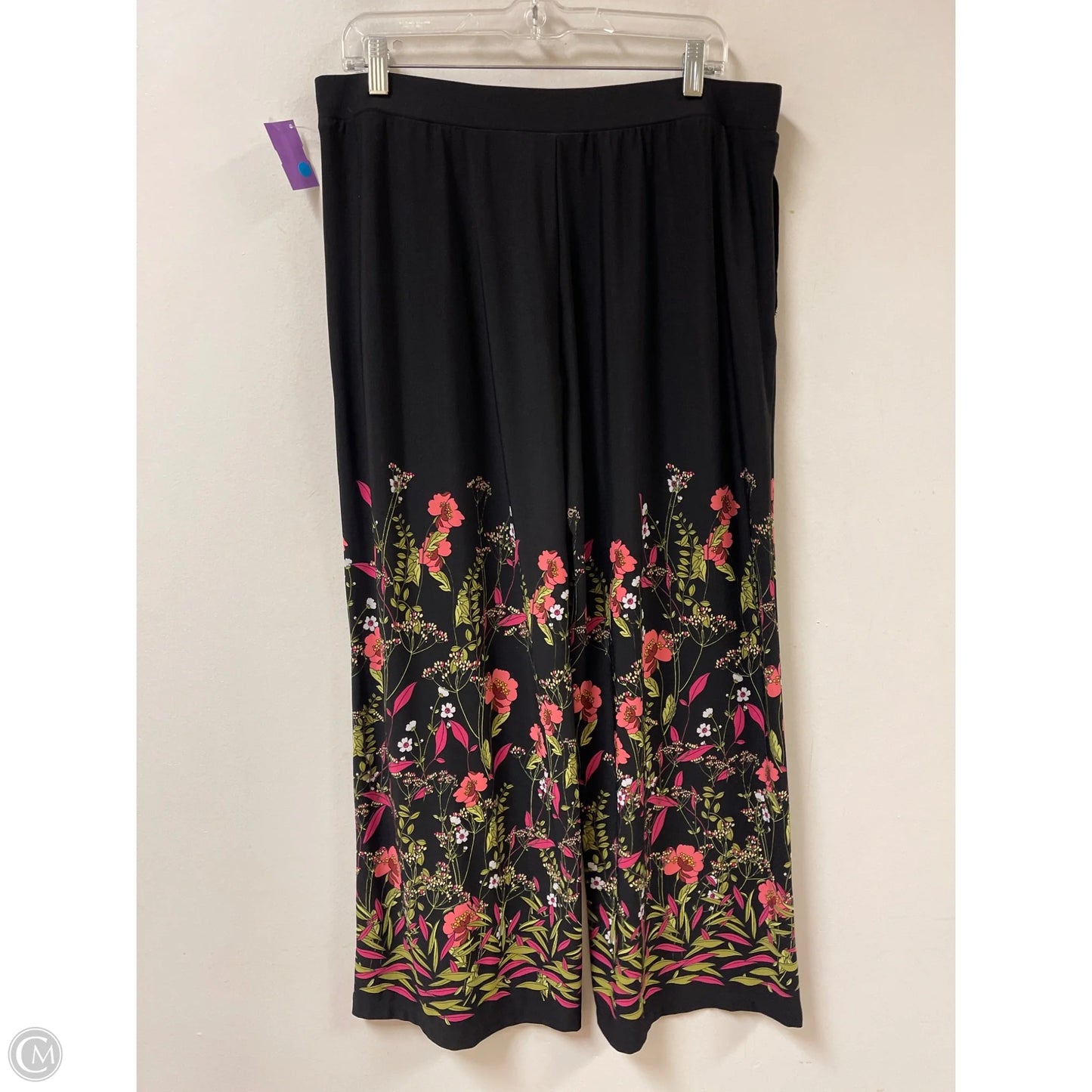 Pants Wide Leg By Susan Graver In Floral Print, Size: Lp