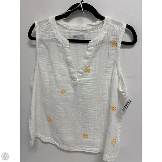 Top Sleeveless By Sonoma In White, Size: L
